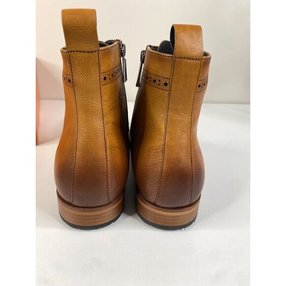 DOCKORIO Mens Motorcycle boots 100% Leather Brown Casual Dress DH03-663A 11.5 main image 10